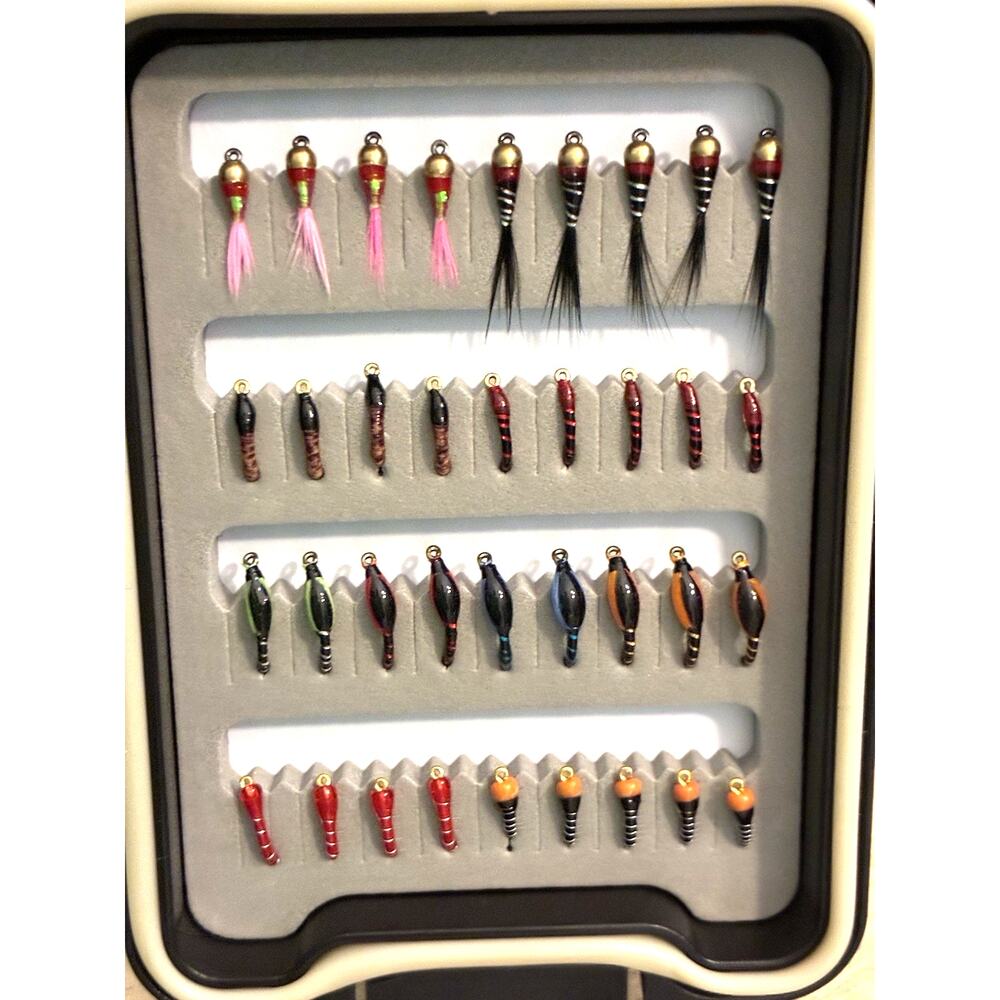 NEW BASSDASH Fly Fishing Flies Kit Assortment Trout Bass Fishing W/Box, 36 Pack